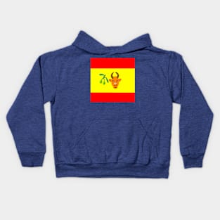 Sporty Spanish Design on Blue Background Kids Hoodie